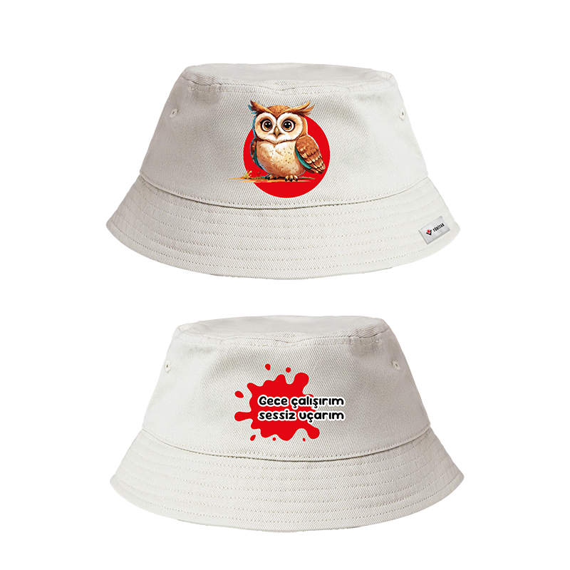 Sevimli Hayvanlar Serisi Baykuş Bucket Şapka Sevimli Hayvanlar Serisi Baykuş Bucket Şapka