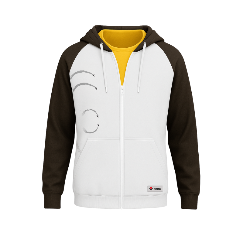 TÜBİTAK Logo Baskılı Fermuarlı Sweatshirt (Erkek)