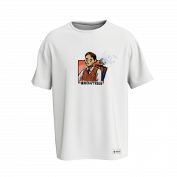 Çizgi Bilim Serisi - Nikola Tesla Tişört (Erkek)