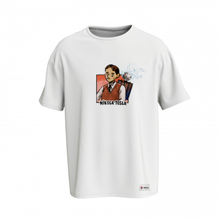 Çizgi Bilim Serisi - Nikola Tesla Tişört (Erkek)